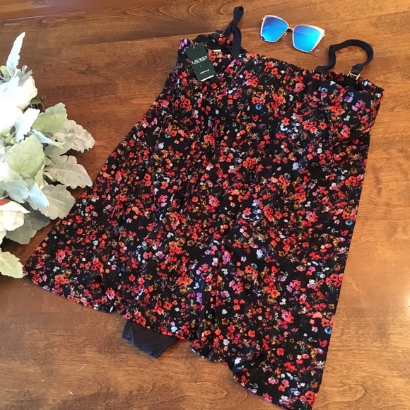 Ralph Lauren Floral Bandeau Strapless Swimsuit - Picture 3 of 5